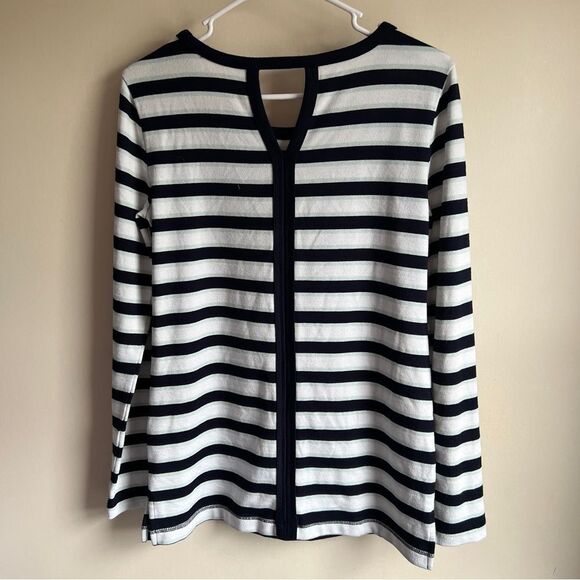 T by Talbots White Striped Lightweight Pullover Sweater - Picture 5 of 5